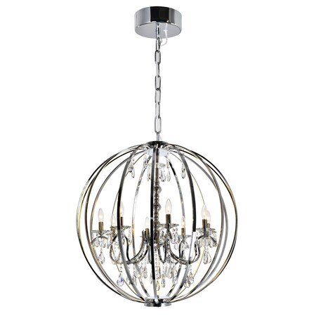 Cwi Lighting Abia 8 Light Up Chandelier With Chrome Finish 5025P34C-8